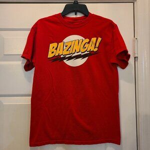 The Big Bang Theory Bazinga T-shirt Red Color Size Medium